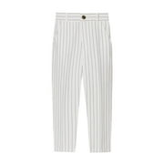 Odeerbi Kids Pants Toddler Boys Formal Suit Pants Dress Pants Solid Color Stripe School Uniform Suit Pants Fashion Cute 2025 Casual Trousers Black - B